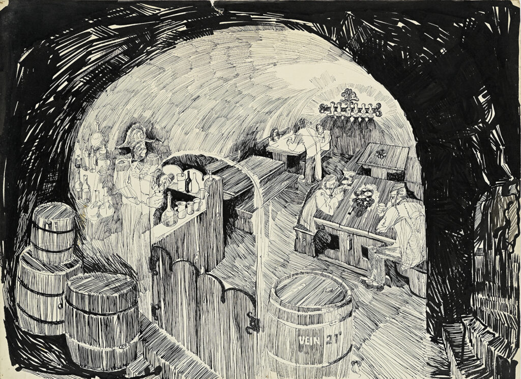 Interior design of Café Neitsitorn (Maiden Tower) in Tallinn. Aala Buldas